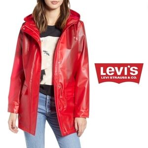Levi's® Red Translucent Rain Jacket - Size Small